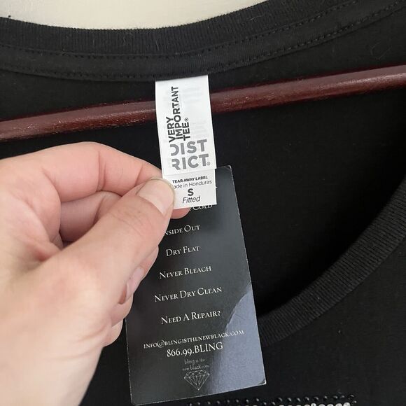 PAUL SIMON Official Bling Apparel Crewneck Cotton T Shirt, Black/silver- Size S - Picture 2 of 4